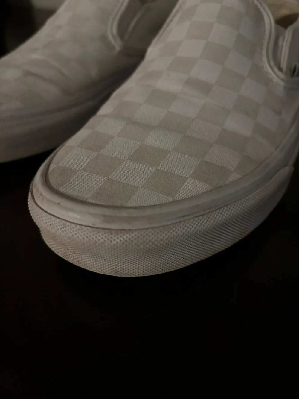 Vans White Checkerboard Slip-on women’s 8.5/ men’s 7
